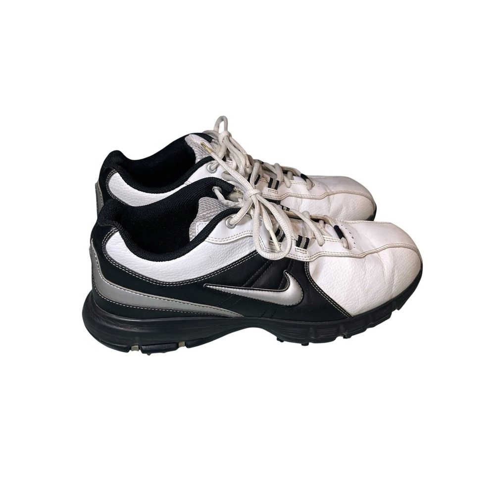 Nike Golf Power Channel TAC White Black Golf Shoes 317683-102 Men's Size 10 W